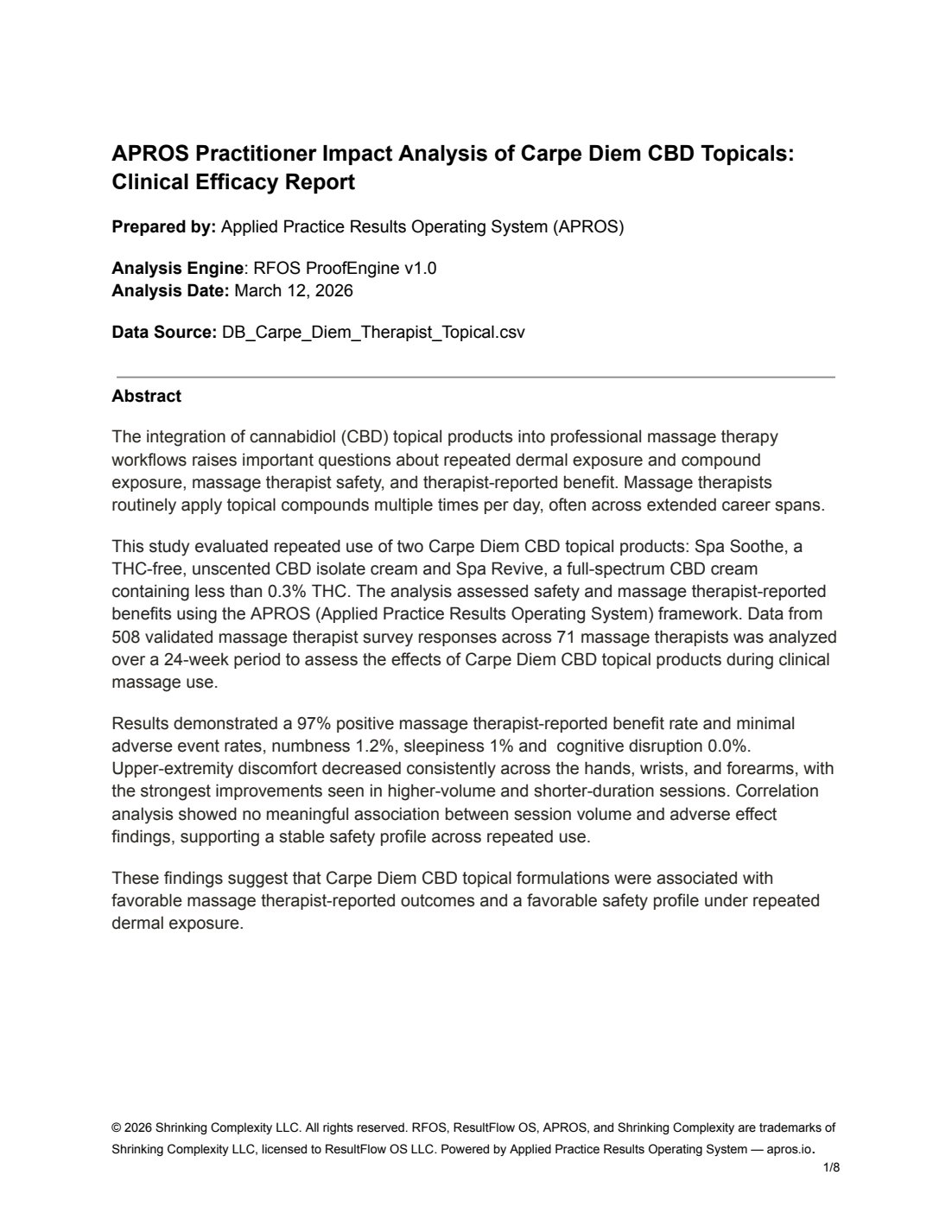 Carpe Diem Report — first-page preview